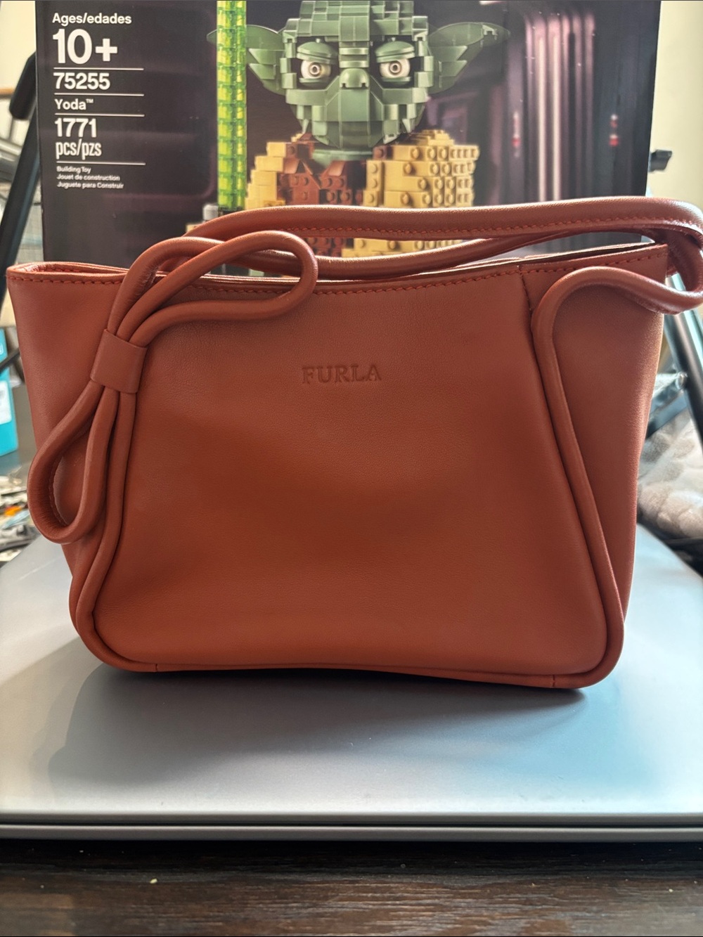 Furla Saddled Orange-Terracotta Leather Shoulder Bag
